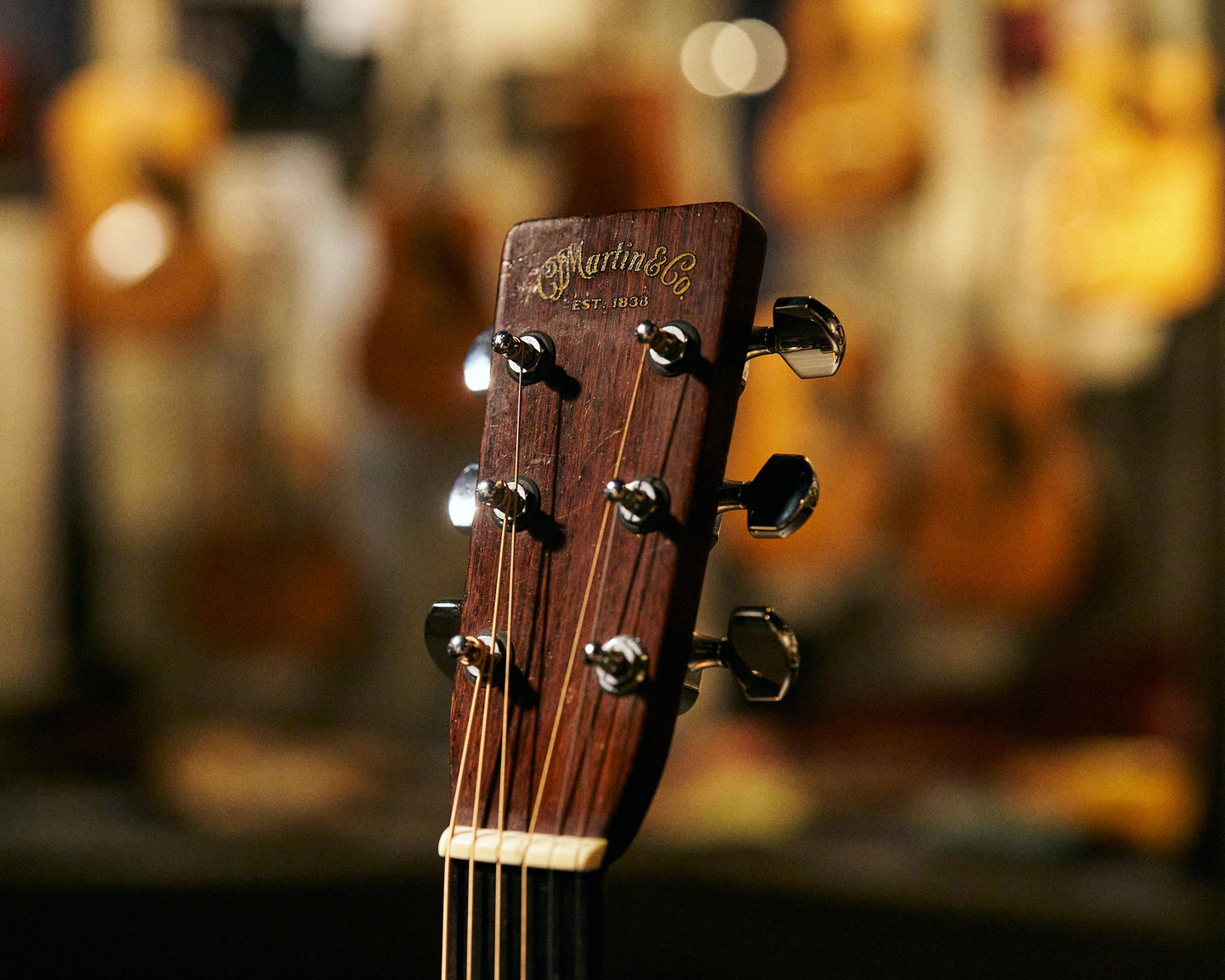the headstock of Waylon Jennings' 1946 D-28