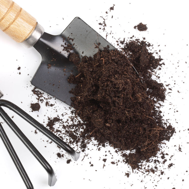 Shovel with soil on it