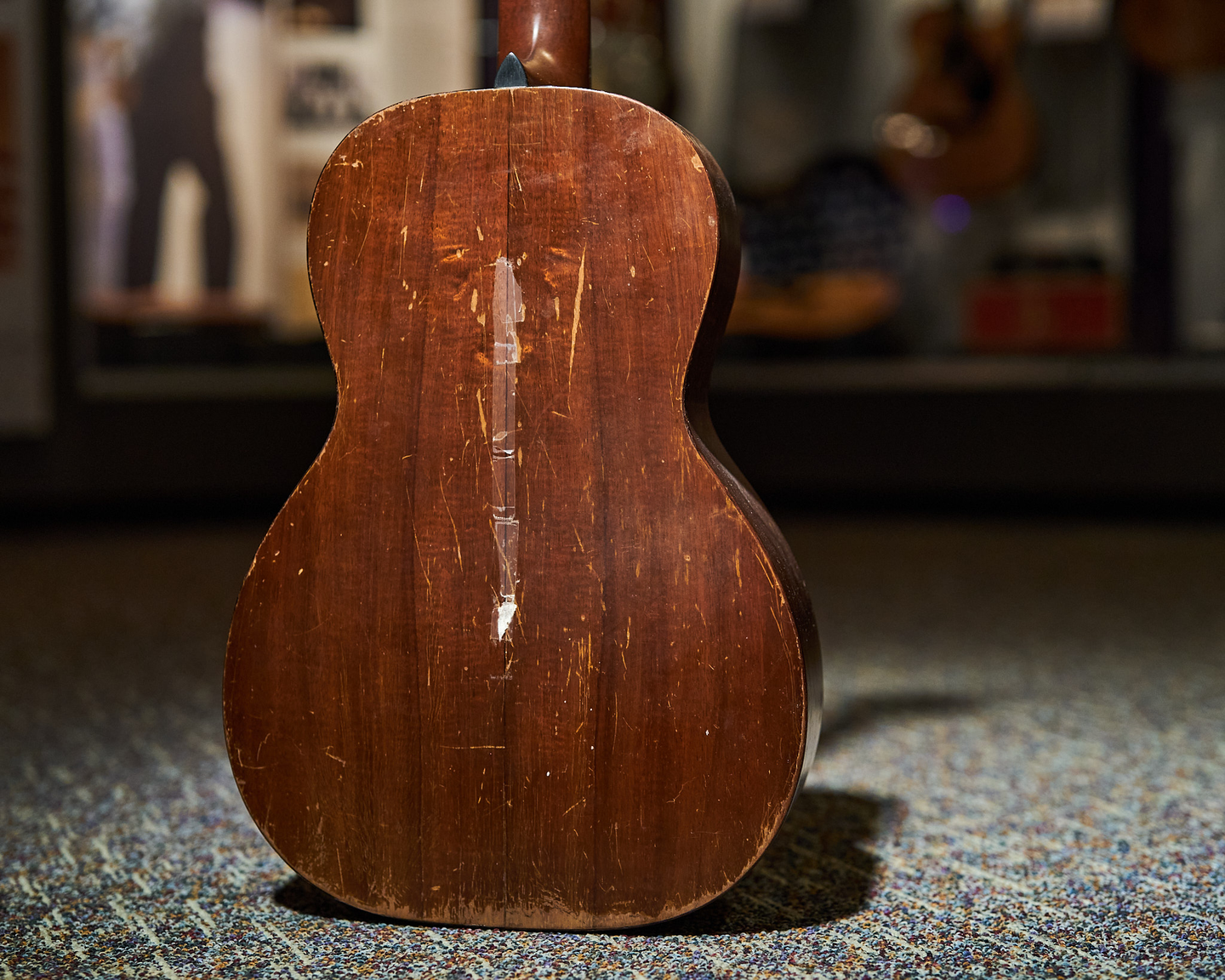 Back of an acoustic guitar