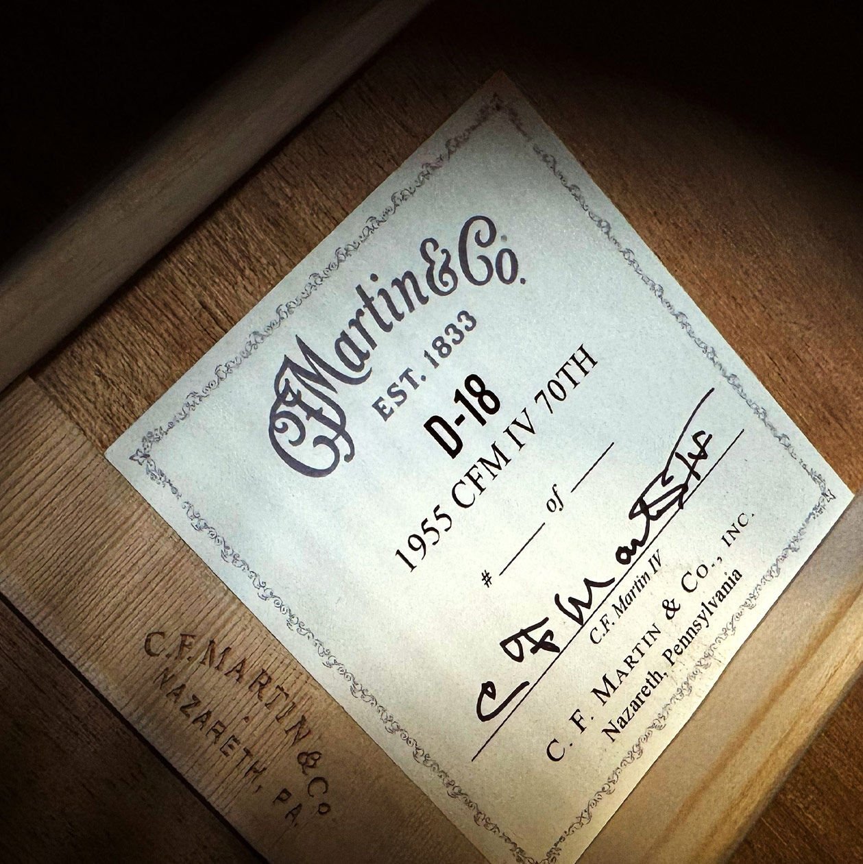 the label inside the D-18 the label inside the D-18