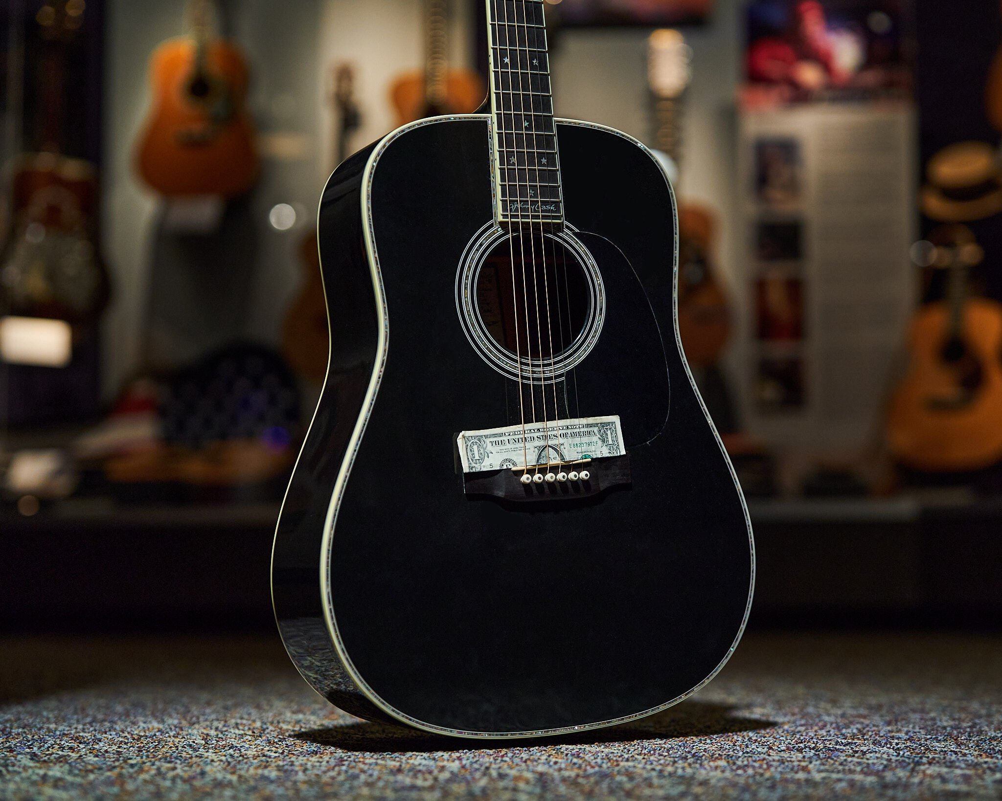 Johnny cash black martin guitar hot sale