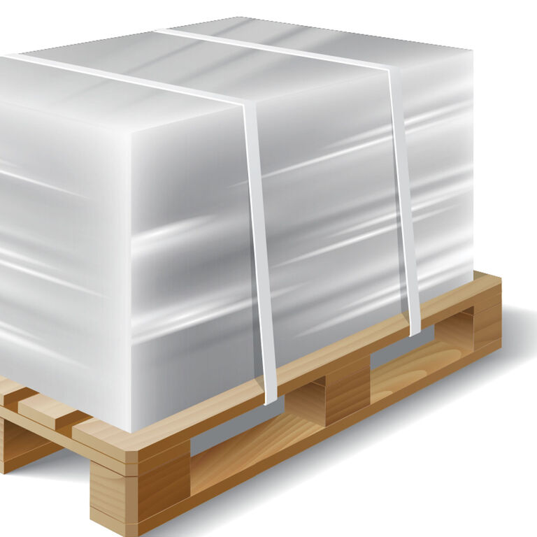3D rendering of plastic on a wooden pallet