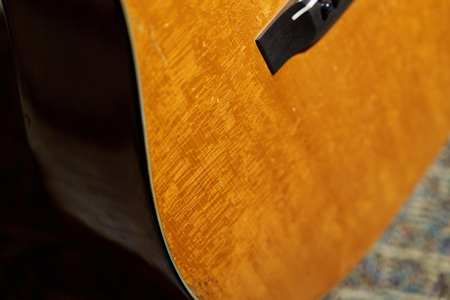 A detail shot of the wood on James Taylor's 1937 D-18 A detail shot of the wood on James Taylor's 1937 D-18