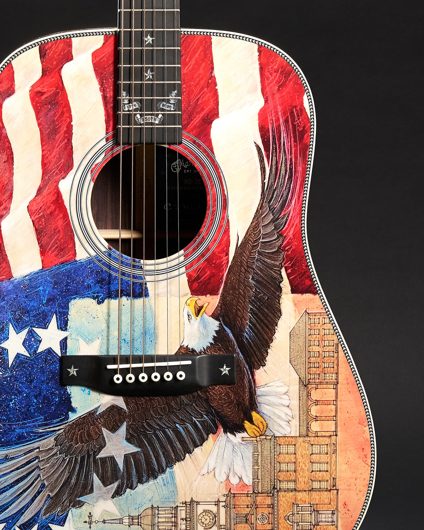 Another view of the front of the guitar