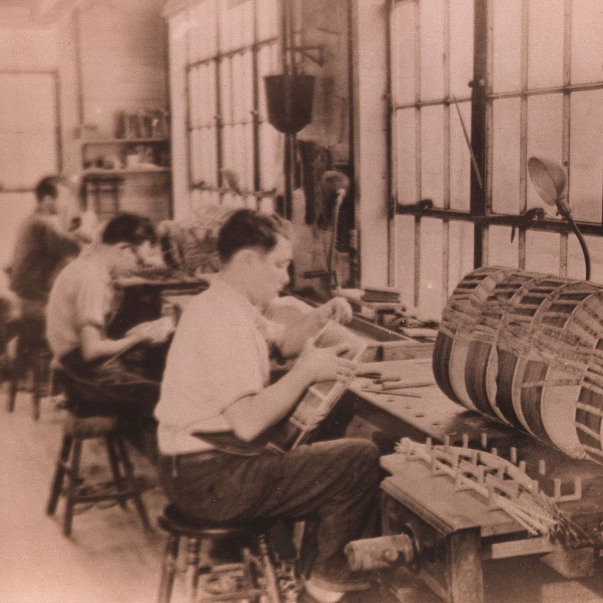 Sepia tone photo of North Street workers