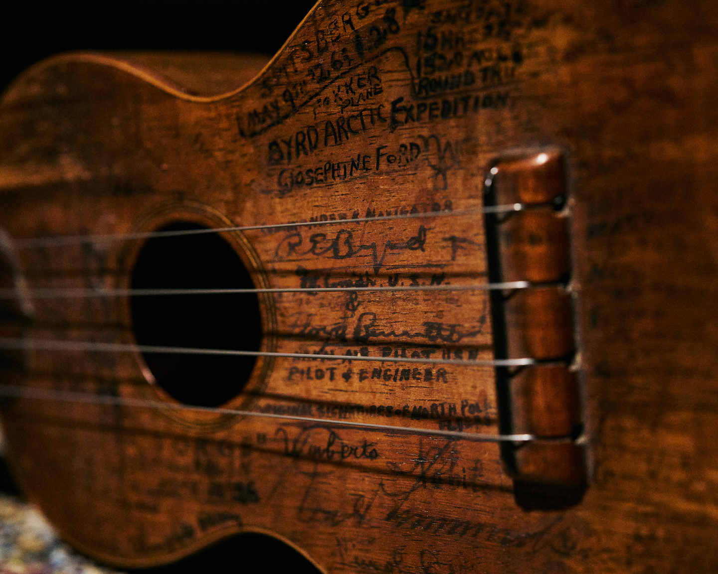 Angled view of Konter's ukulele