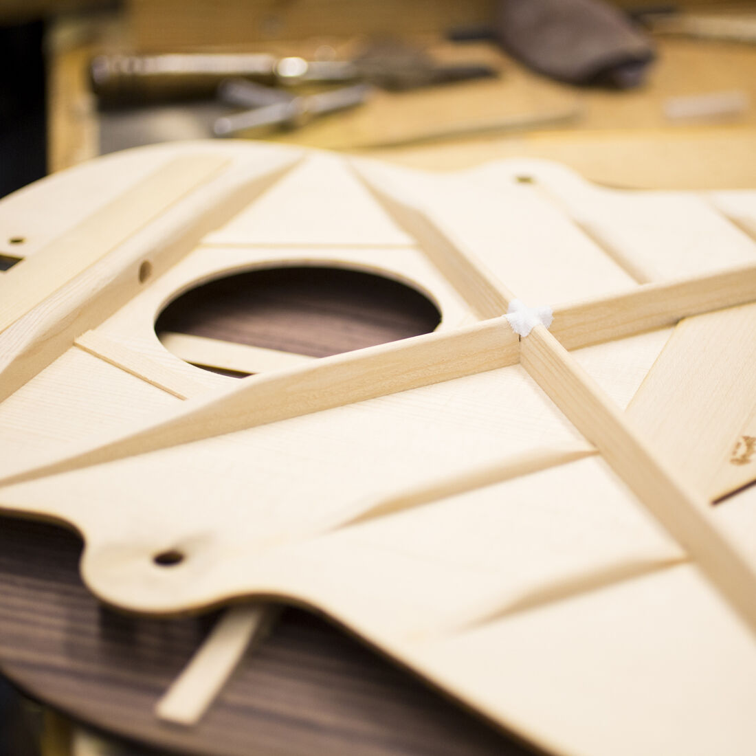 Guitar top under construction Guitar top under construction