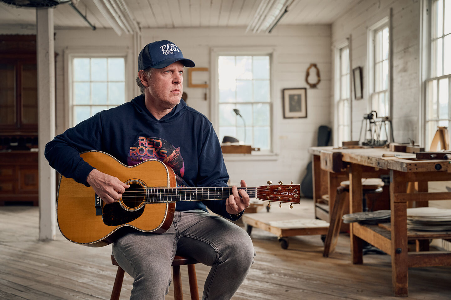 Joe Bonamassa and his 000-45 signature model Martin guitar