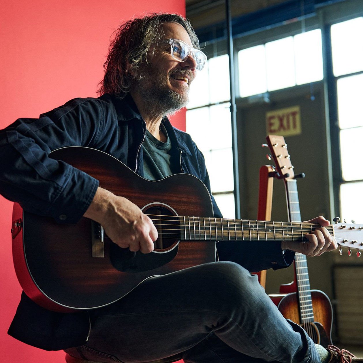 Jeff Tweedy playing his signature acoustic Jeff Tweedy playing his signature acoustic