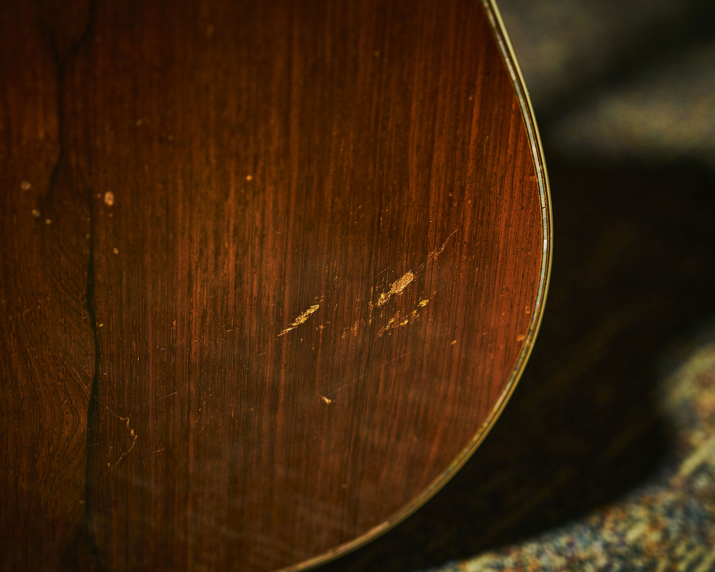 Bottom right of the back of a pre-war D-45 body