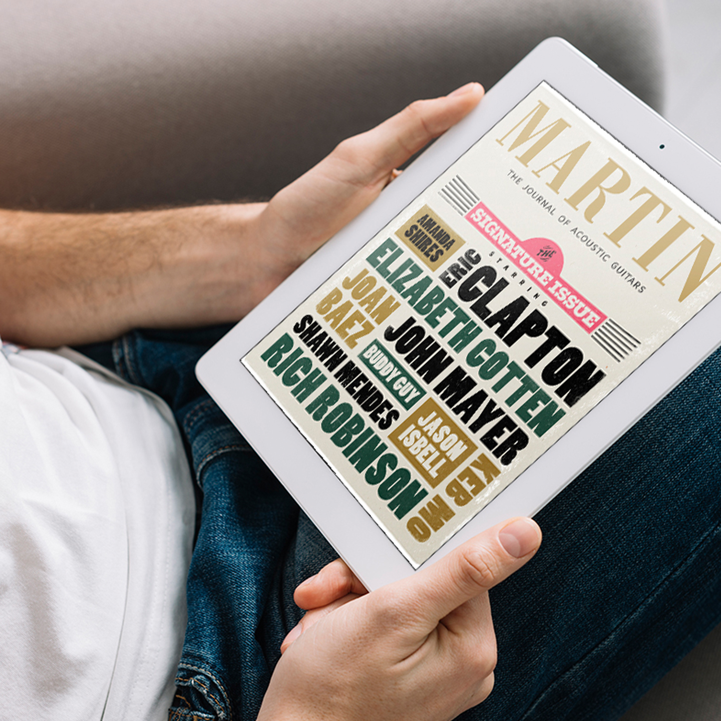 Person reading the Martin Journal on a tablet Person reading the Martin Journal on a tablet