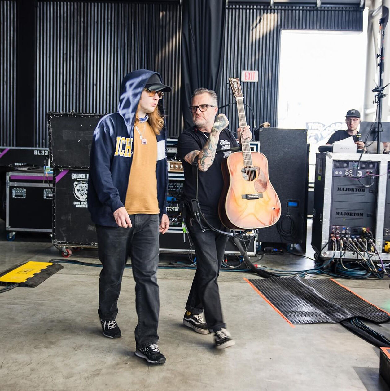 Billy Strings and his guitar tech Billy Strings and his guitar tech
