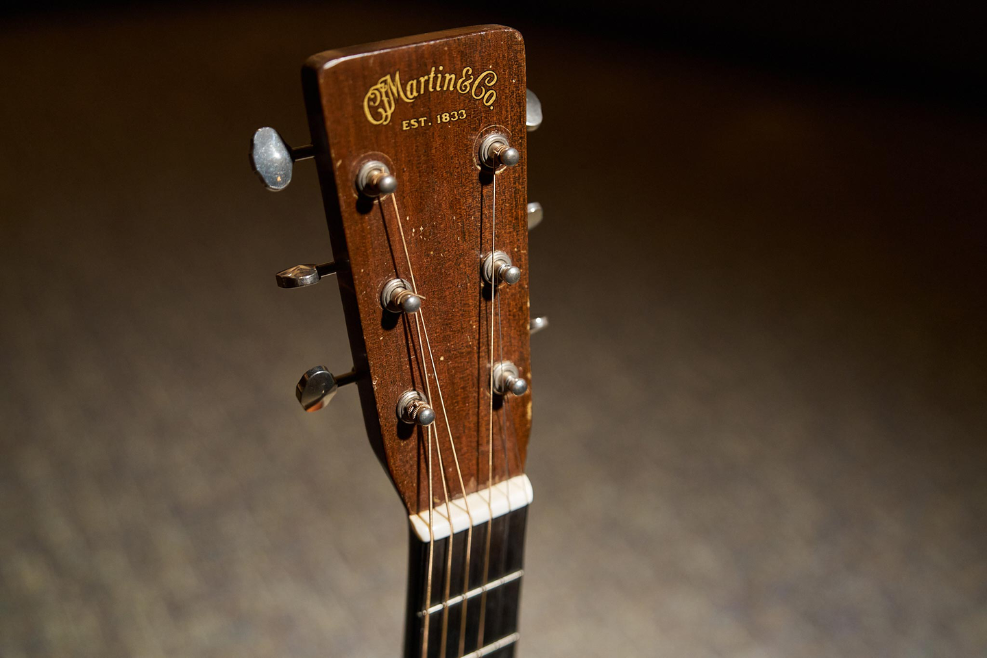 The headstock of James Taylor's 1937 D-18 The headstock of James Taylor's 1937 D-18