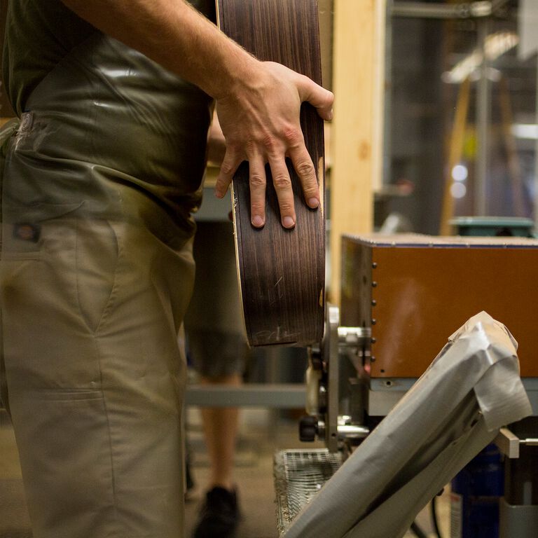 Polishing a guitar