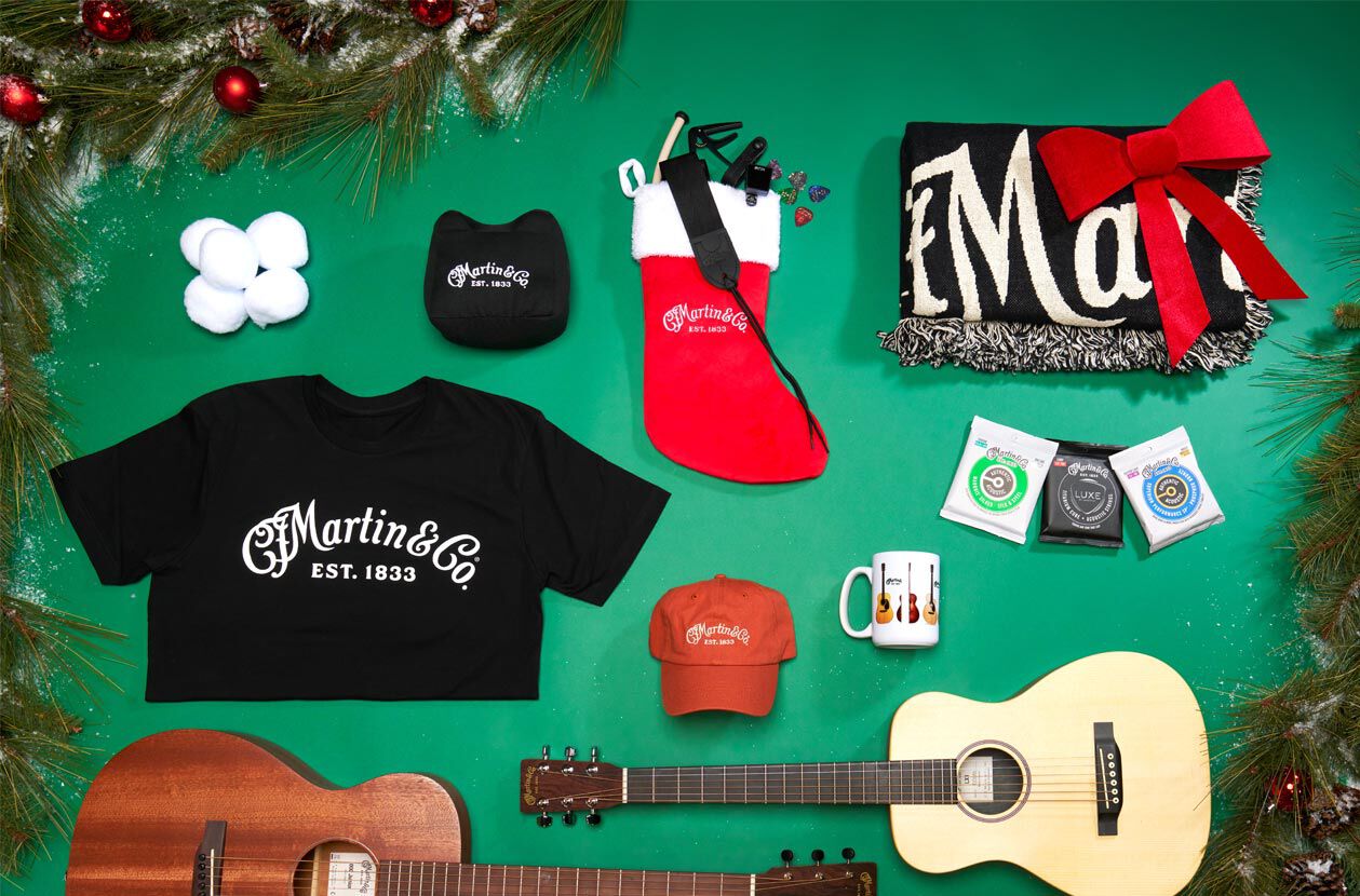 A laydown photo of products on a green background