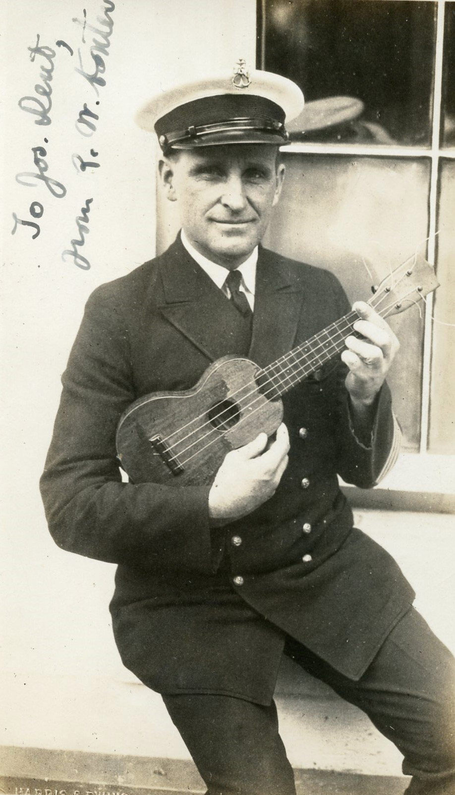 Konter playing his ukulele