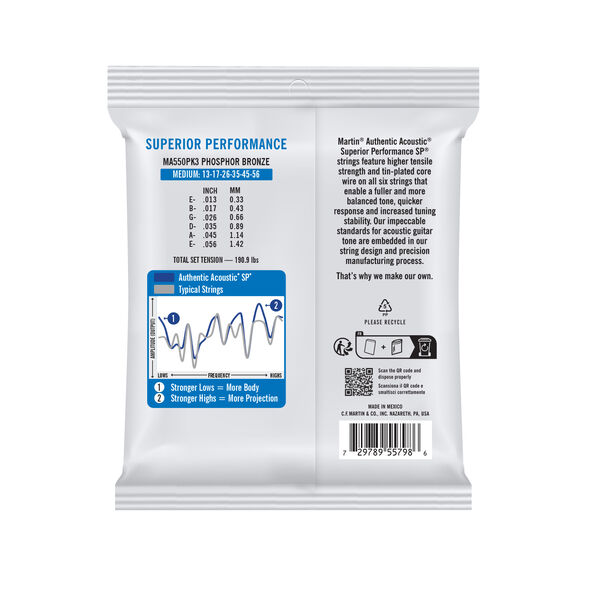 Authentic Acoustic SP&reg; Guitar Strings Phosphor Bronze image number 1