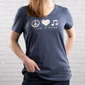 Life is Good Women's Tee: Peace Love and Music image number 2
