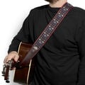 Martin Burgundy Blue Jacquard Leather Guitar Strap image number 2