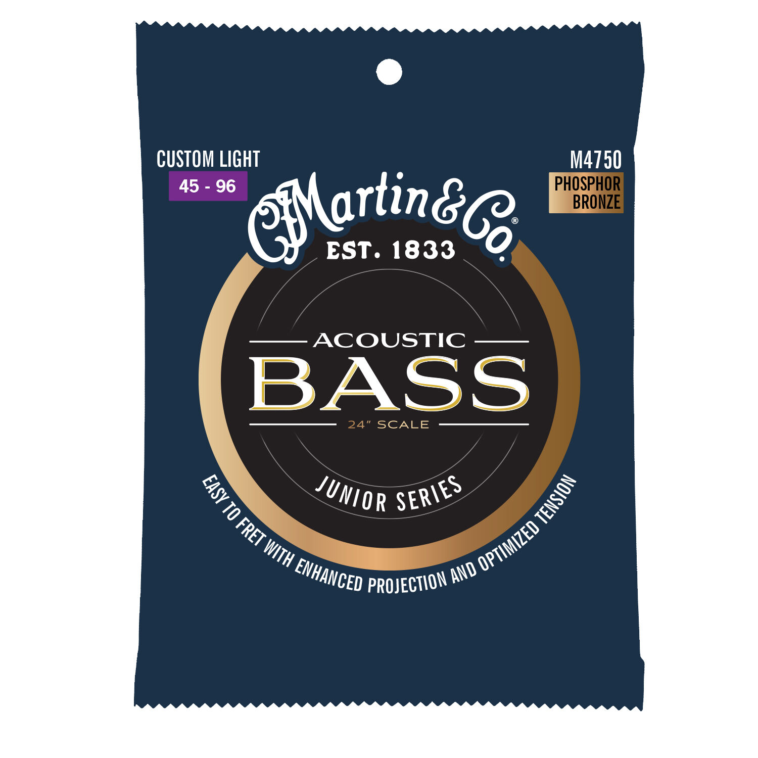 Martin acoustic bass strings top