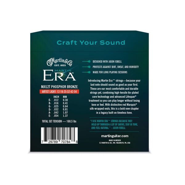 Martin Era™ Treated Acoustic Guitar Strings image number 1