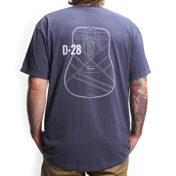 Back of Martin D-28 Blueprint T-Shirt image number 1