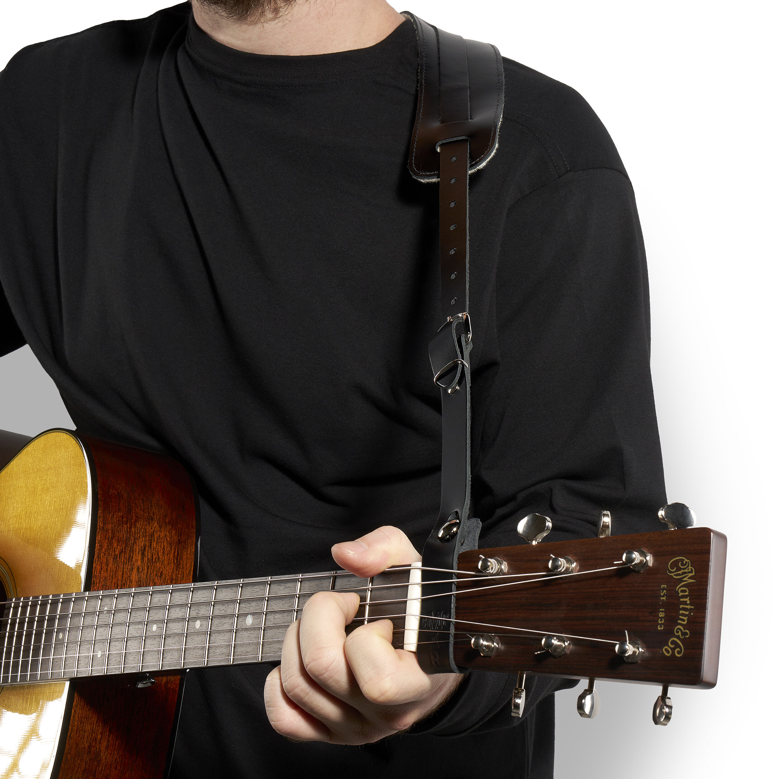 Vintage Leather Acoustic Straps with Padded Slider | Martin Guitar