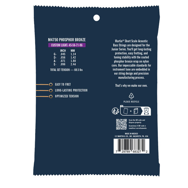 Short Scale Coated Acoustic Bass Strings image number 1