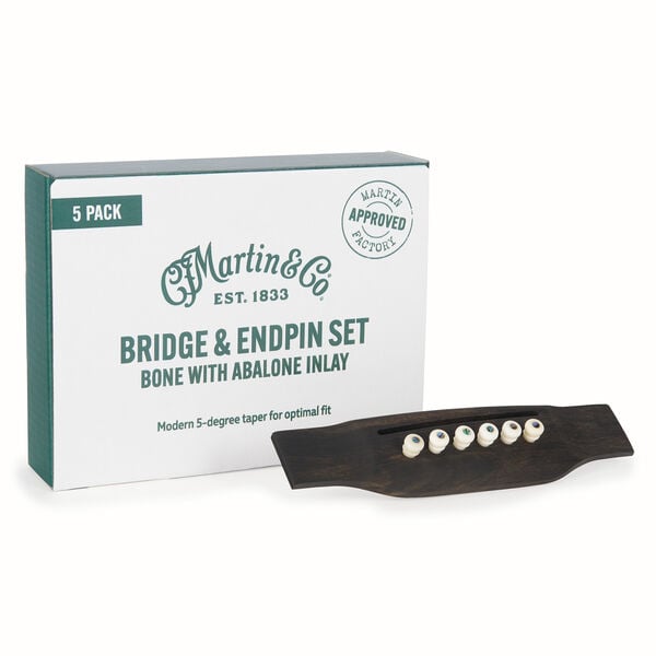 Bone w/ Abalone Bridge & End Pin (Bulk) image number 0