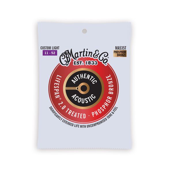 Authentic Acoustic Lifespan 2.0 Guitar Strings Phosphor Bronze