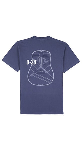 Back of Martin D-28 Blueprint T-Shirt