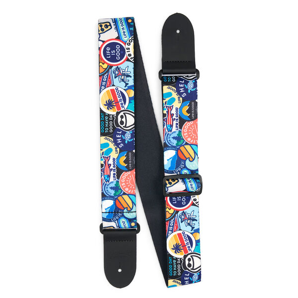 Martin Life is Good Sticker Collage Guitar Strap image number 0