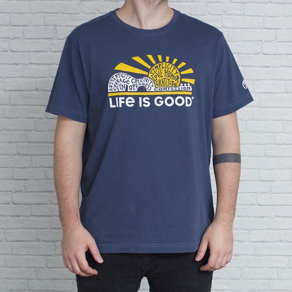 Life is Good Superpower Guitar Sunset Crusher T-Shirt image number 0