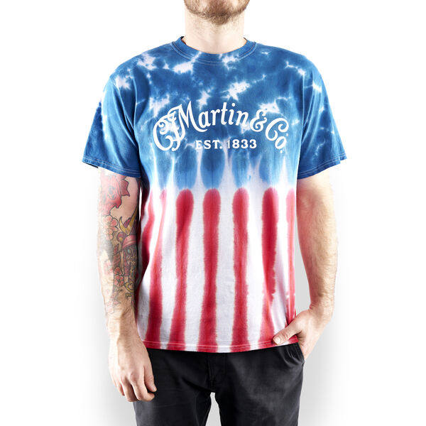 Martin Red, White & Blue Tie-Dye T-Shirt image number 0