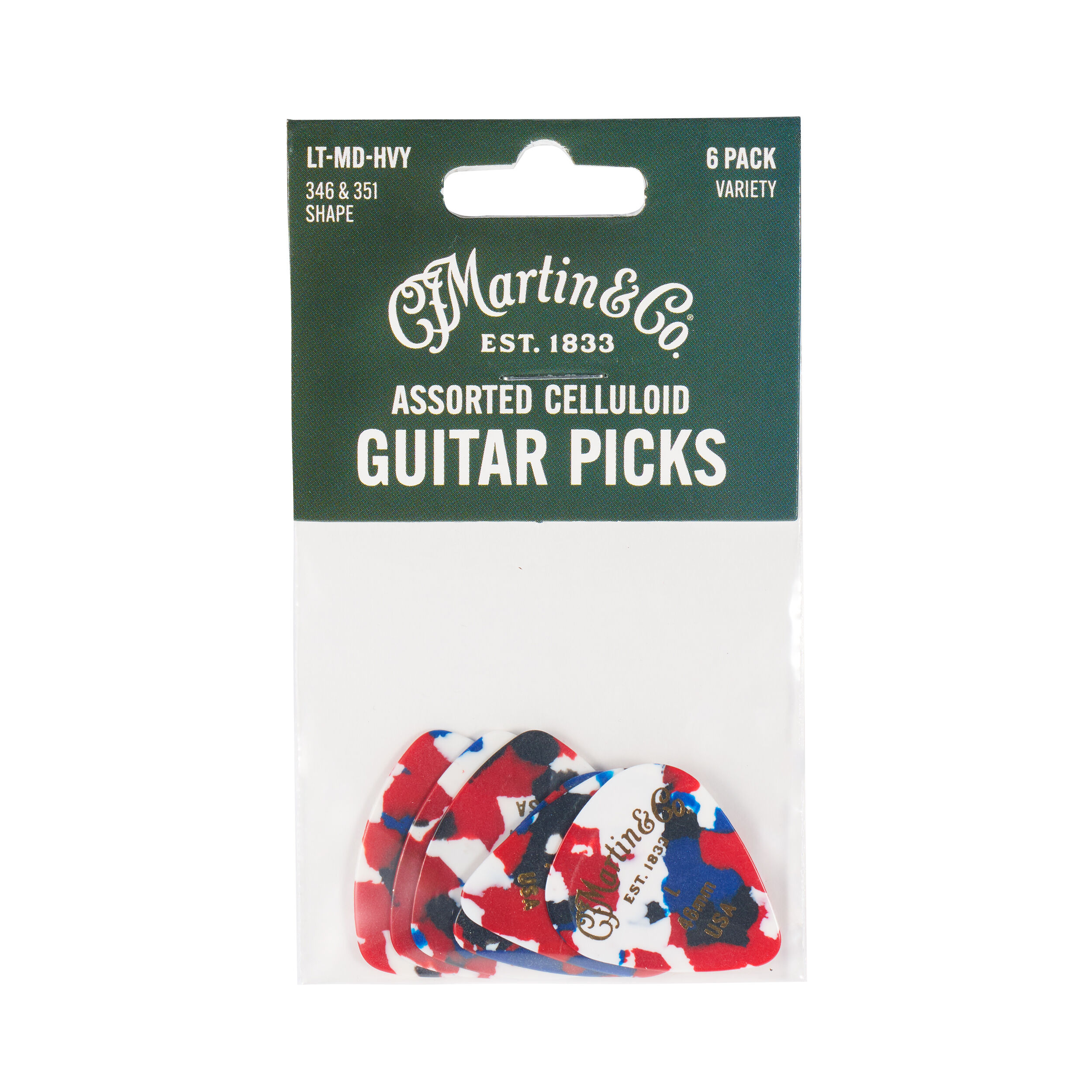 Red, White & Blue Celluloid Variety Pick Pack | Martin Guitar
