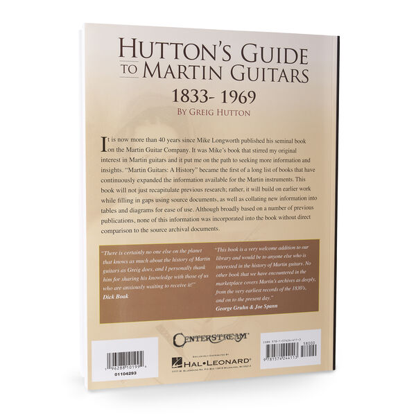 Back of Hutton's Guide To Martin Guitars: 1833-1969 image number 1