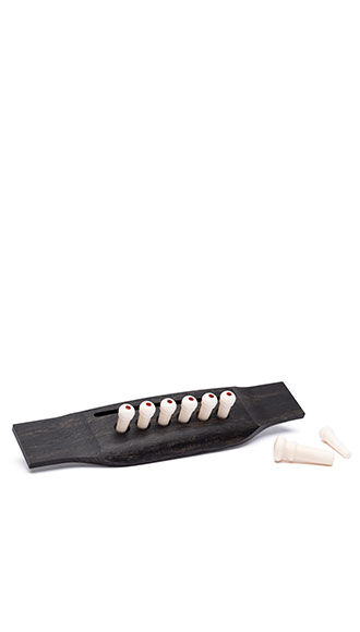 Authentic Series Bridge and End Pin Set (White w/ Tortoise Inlay)