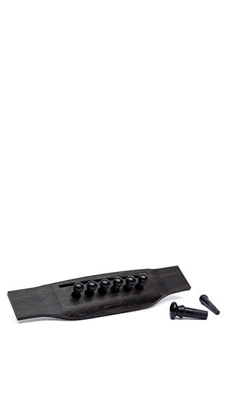 Authentic Series Bridge and End Pin Set (Plain Black)