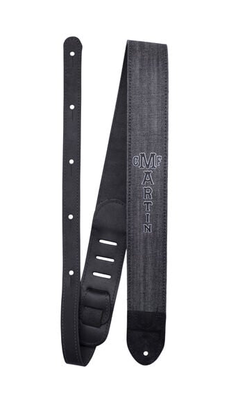 Reversible Black Denim & Leather Strap