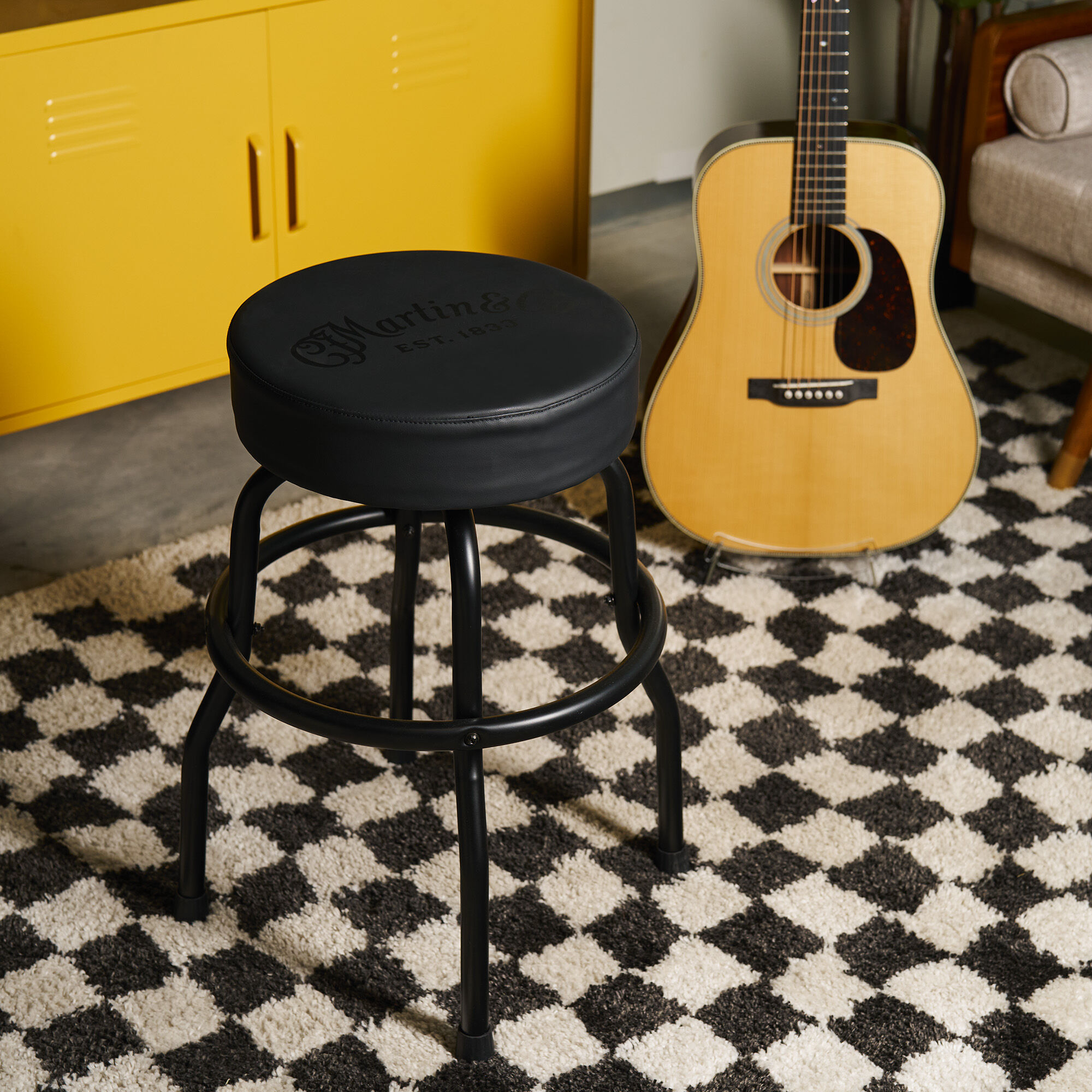 Martin Tone on Tone Black Barstool | Martin Guitar