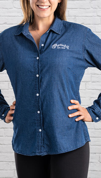 Women's Long Sleeved Denim Shirt