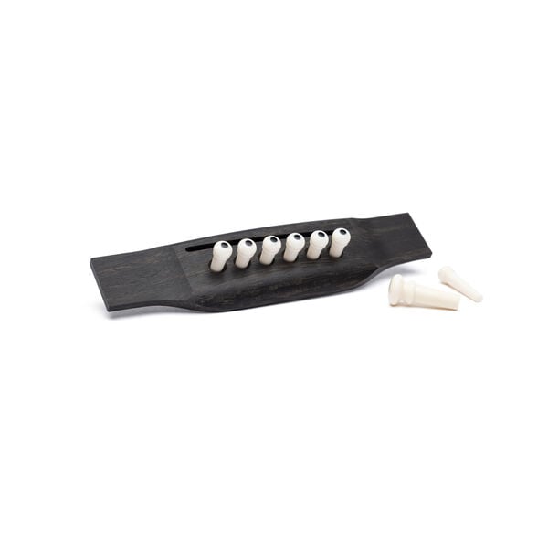 Authentic Series Bridge and End Pin Set (White w/Black Inlay) image number 1