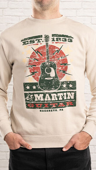 Retro Guitar Crew Sweatshirt