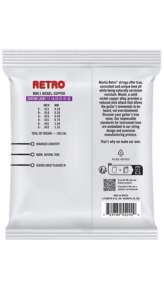 Martin Custom Light Retro Guitar Strings