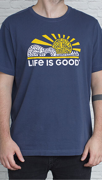 Life is Good Superpower Guitar Sunset Crusher T-Shirt