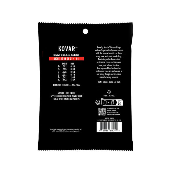 Luxe by Martin® Kovar™ Flexible Core Guitar Strings image number 1