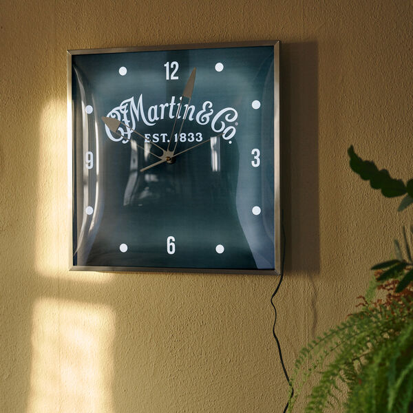 Martin D-28 Silhouette Lighted Wall Clock  image number 1