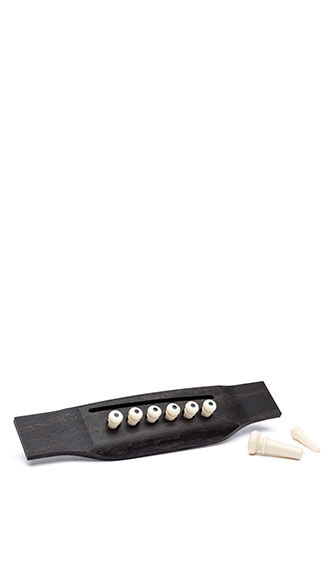 Martin Inlaid Bridge & Endpins - White/Black