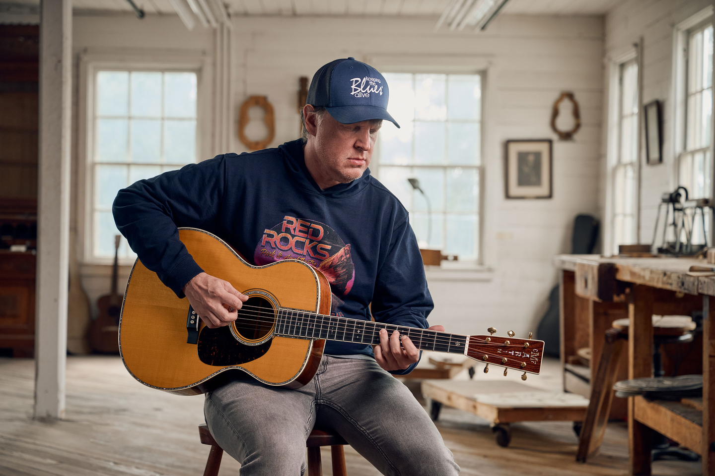 Joe Bonamassa playing his guitar