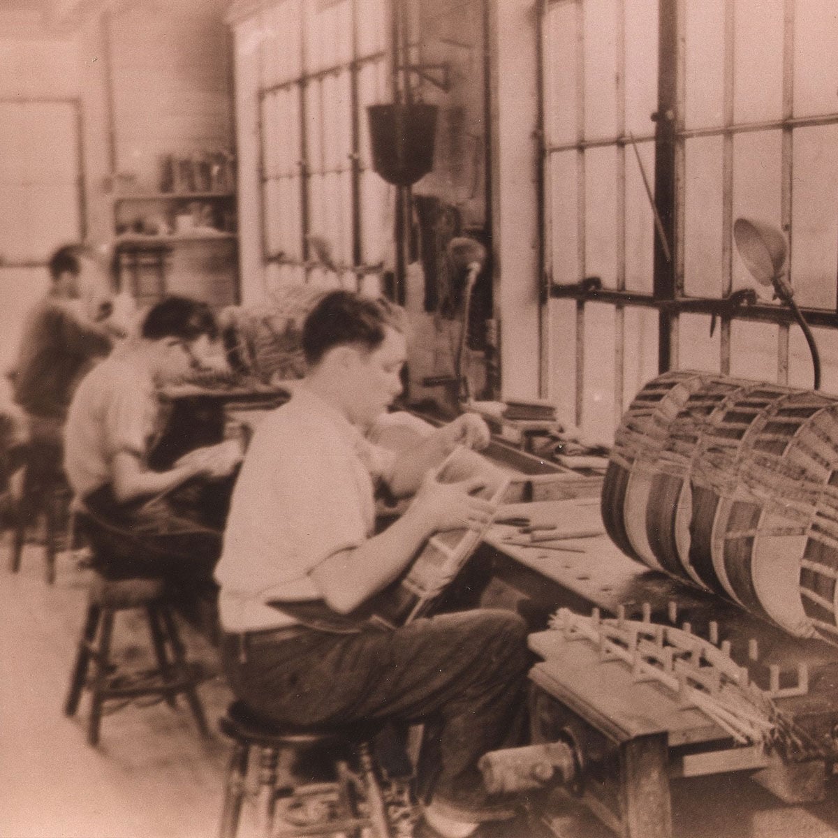 Sepia tone photo of North Street workers